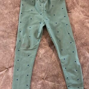 Green Polka Dot Kids Leggings
